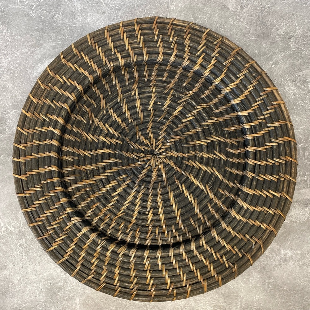 Woven Rattan Charger Plate - Brown and Tan